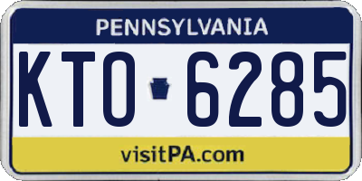 PA license plate KTO6285
