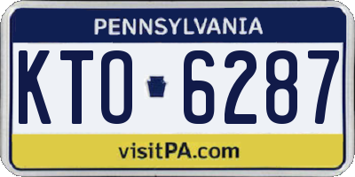 PA license plate KTO6287