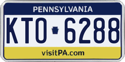 PA license plate KTO6288
