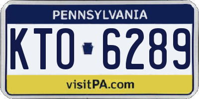 PA license plate KTO6289