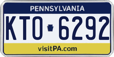 PA license plate KTO6292