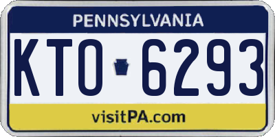 PA license plate KTO6293