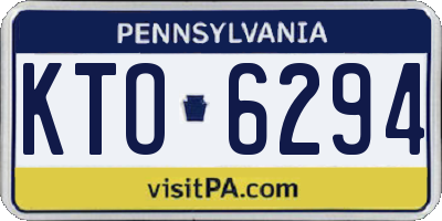 PA license plate KTO6294