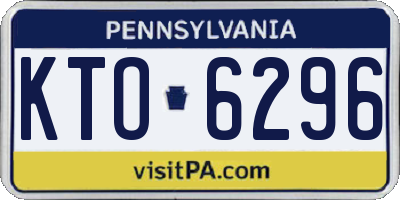PA license plate KTO6296