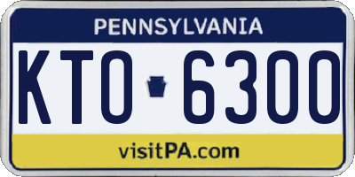 PA license plate KTO6300