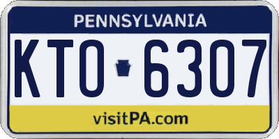 PA license plate KTO6307