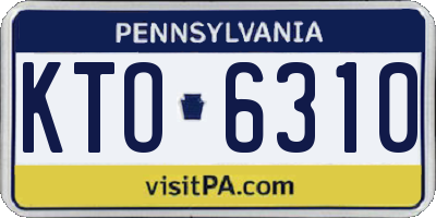 PA license plate KTO6310