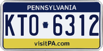 PA license plate KTO6312