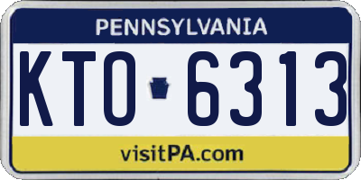 PA license plate KTO6313