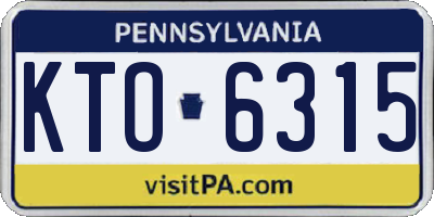 PA license plate KTO6315