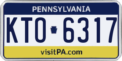 PA license plate KTO6317