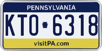 PA license plate KTO6318
