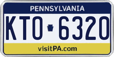 PA license plate KTO6320