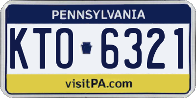 PA license plate KTO6321