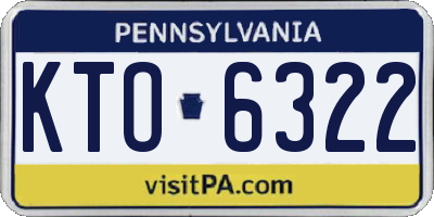 PA license plate KTO6322
