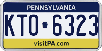 PA license plate KTO6323
