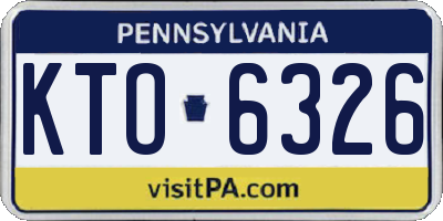 PA license plate KTO6326