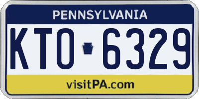 PA license plate KTO6329