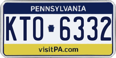 PA license plate KTO6332