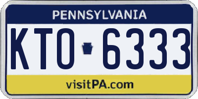 PA license plate KTO6333