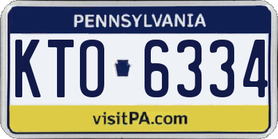 PA license plate KTO6334