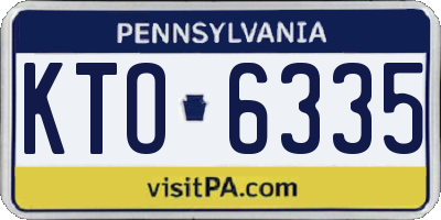 PA license plate KTO6335