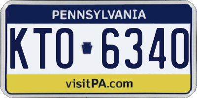 PA license plate KTO6340