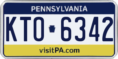 PA license plate KTO6342