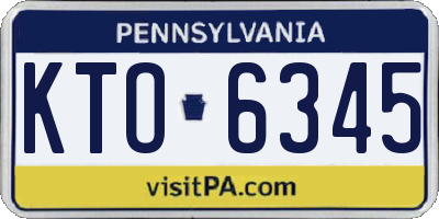 PA license plate KTO6345