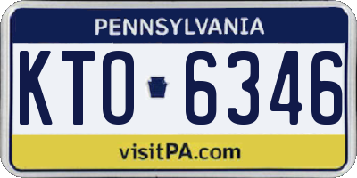 PA license plate KTO6346