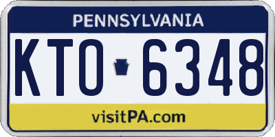 PA license plate KTO6348