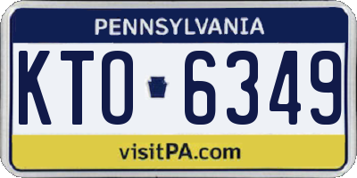 PA license plate KTO6349