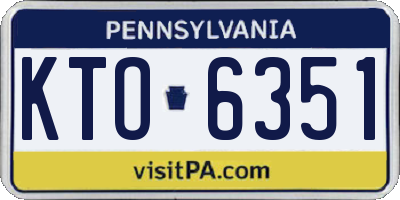 PA license plate KTO6351