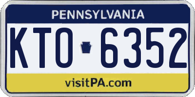 PA license plate KTO6352