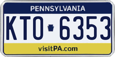 PA license plate KTO6353