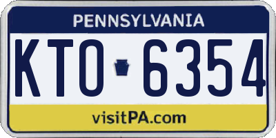PA license plate KTO6354