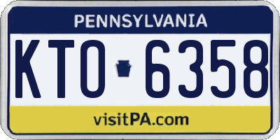 PA license plate KTO6358