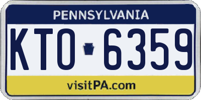 PA license plate KTO6359