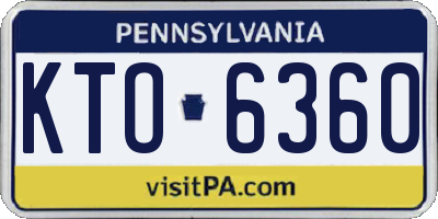 PA license plate KTO6360