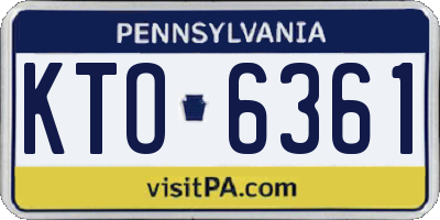 PA license plate KTO6361