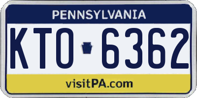 PA license plate KTO6362