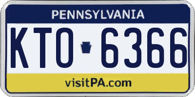 PA license plate KTO6366