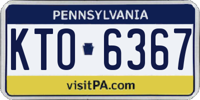 PA license plate KTO6367