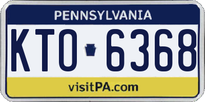 PA license plate KTO6368