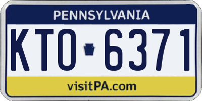 PA license plate KTO6371