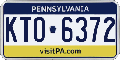 PA license plate KTO6372