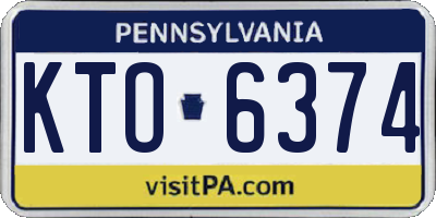 PA license plate KTO6374
