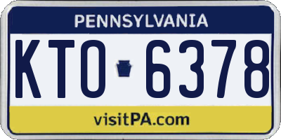 PA license plate KTO6378