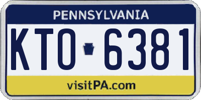 PA license plate KTO6381