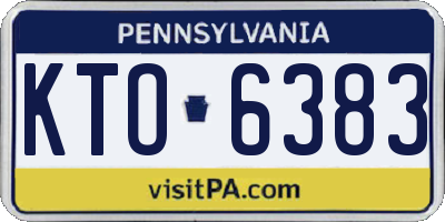 PA license plate KTO6383